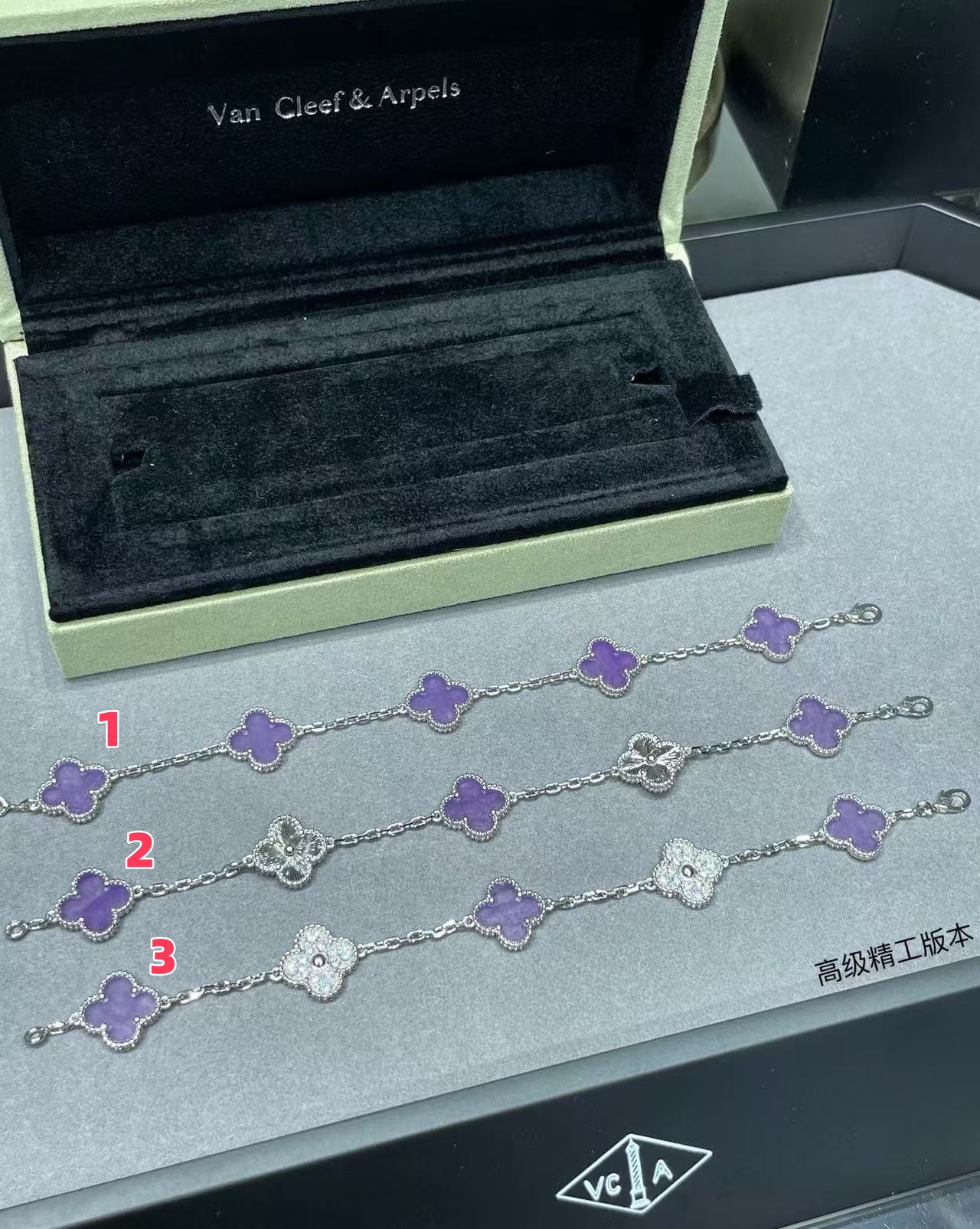 V*N CL*F & arpels five-flowered four-leaf clover bracelet chain length approx.19cm