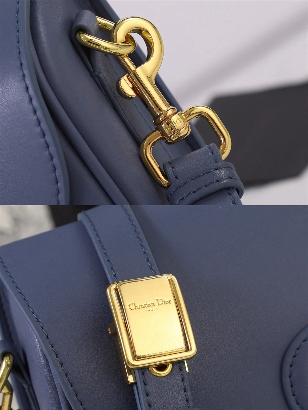 medium D*or bobby bag navy box calfskin