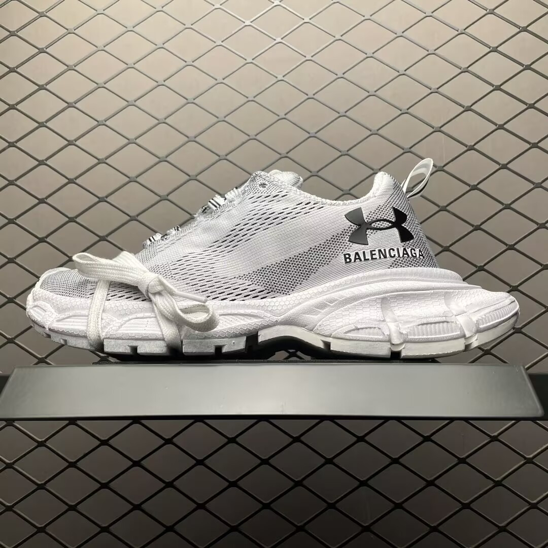 UA Balenciga 3XL Knit Sneaker White (run one size large)