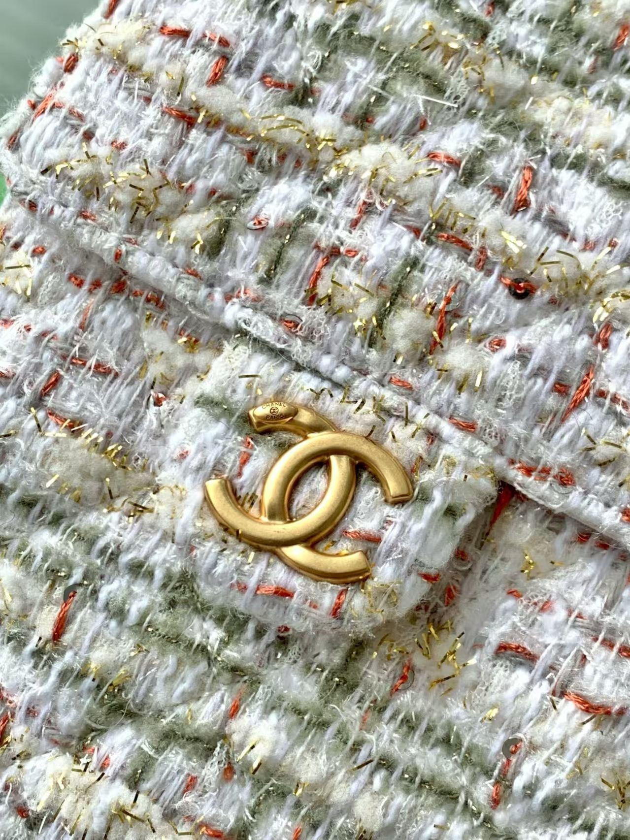 Ch*el 25 bucket tweed bag 26x30x14cm