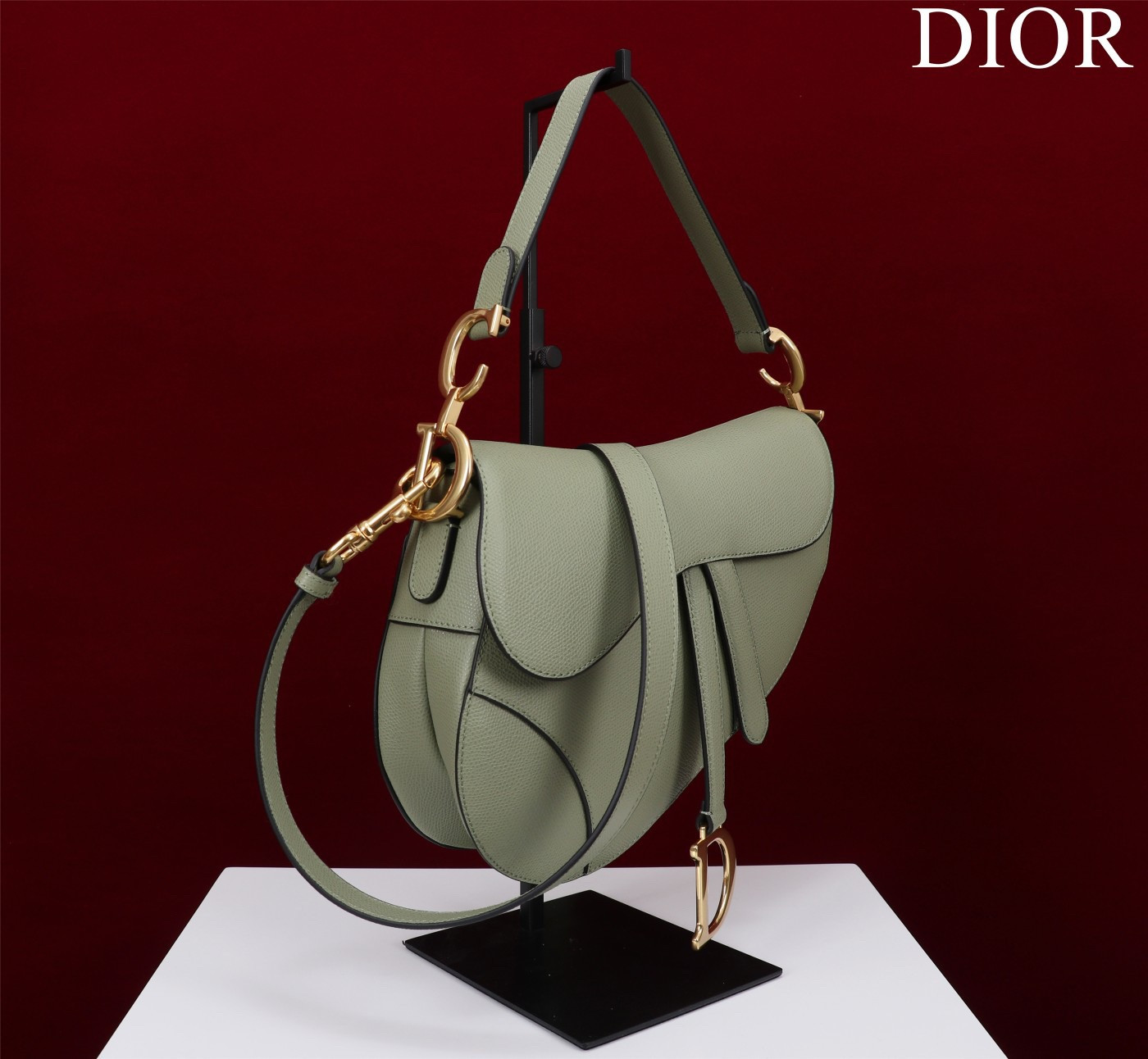 D*or saddle bag grained calfskin 25.5x20x6.5cm