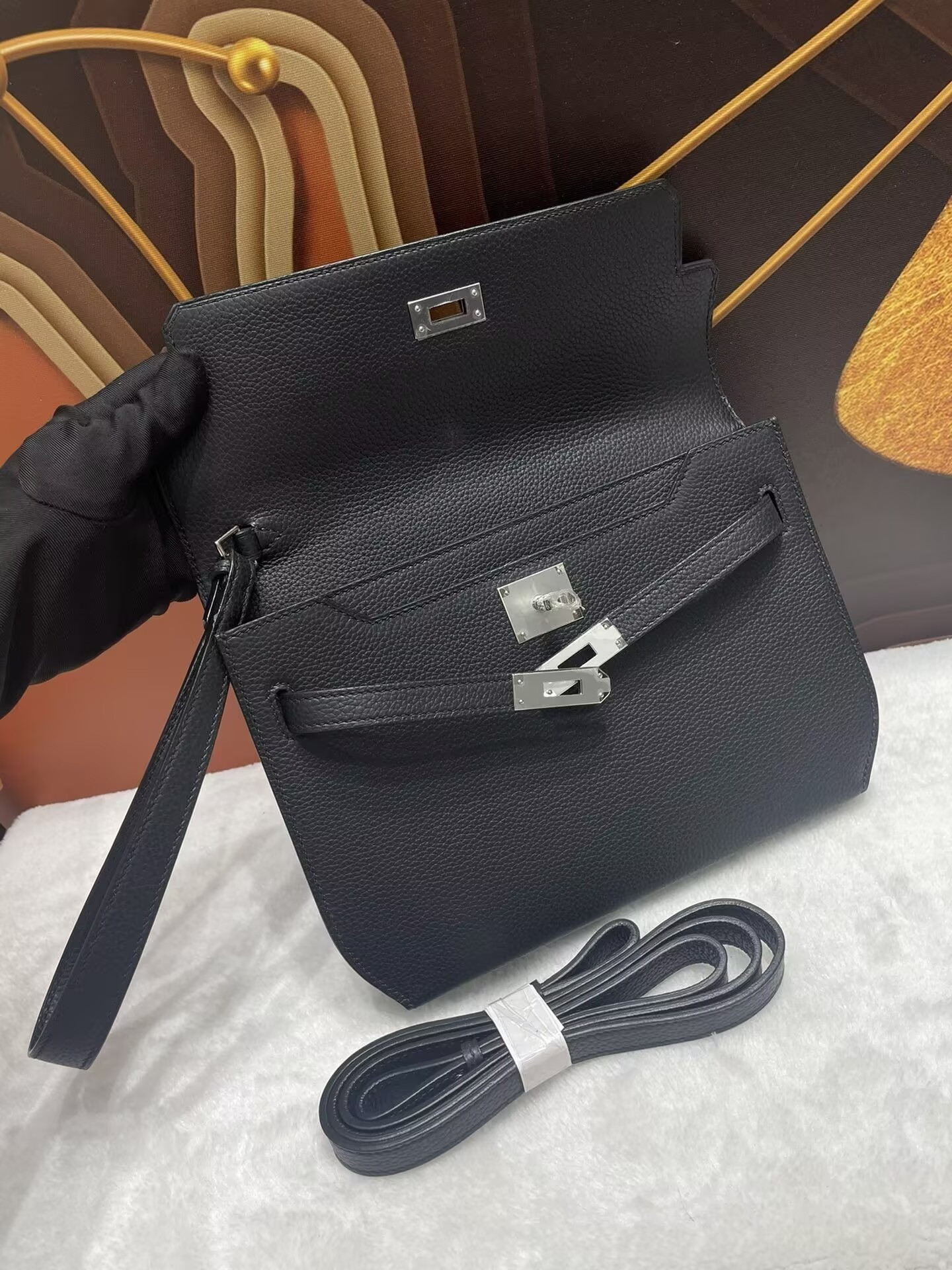 Hermès Kelly Depeches Togo Black 25cm