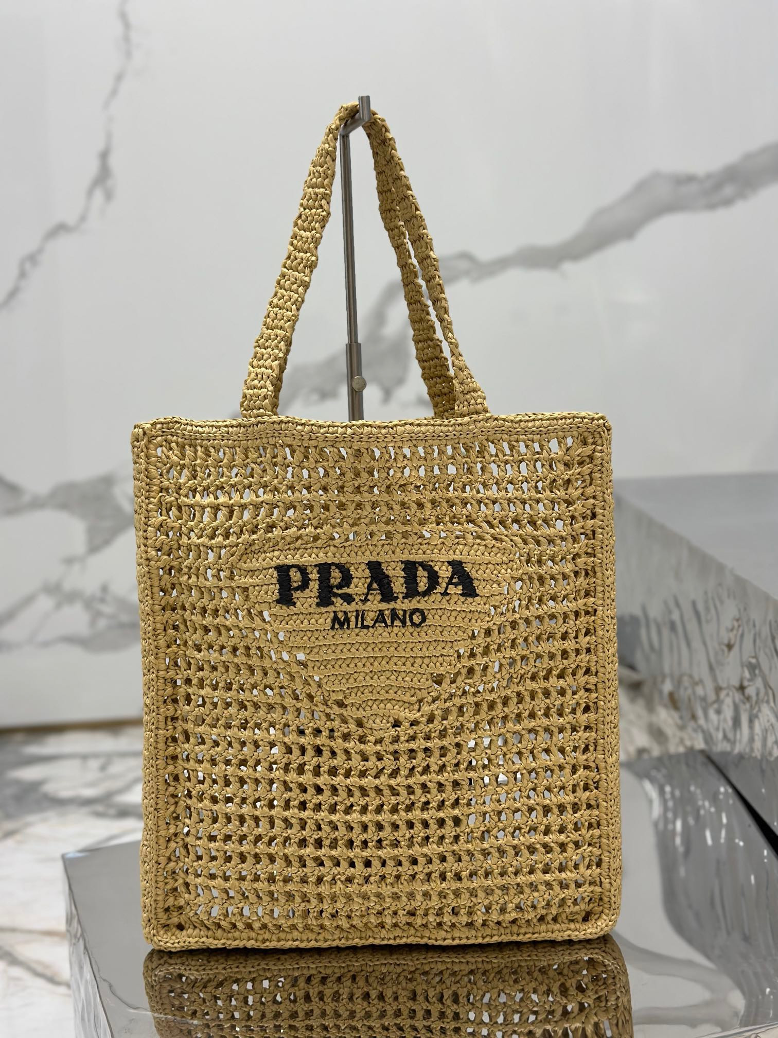 Pra*a crochet tote bag color natural