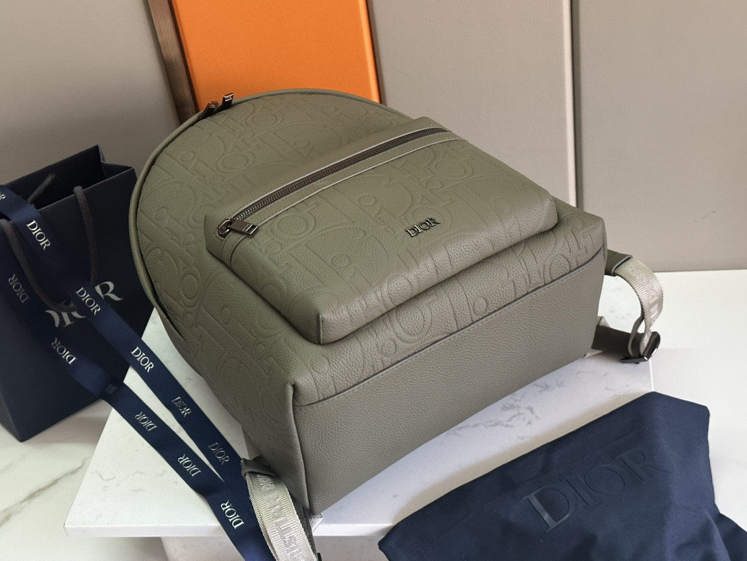 D*or rider 2.0 backpack khaki D*or gravity leather and khaki grained calfskin 31 x 40 x 18 cm