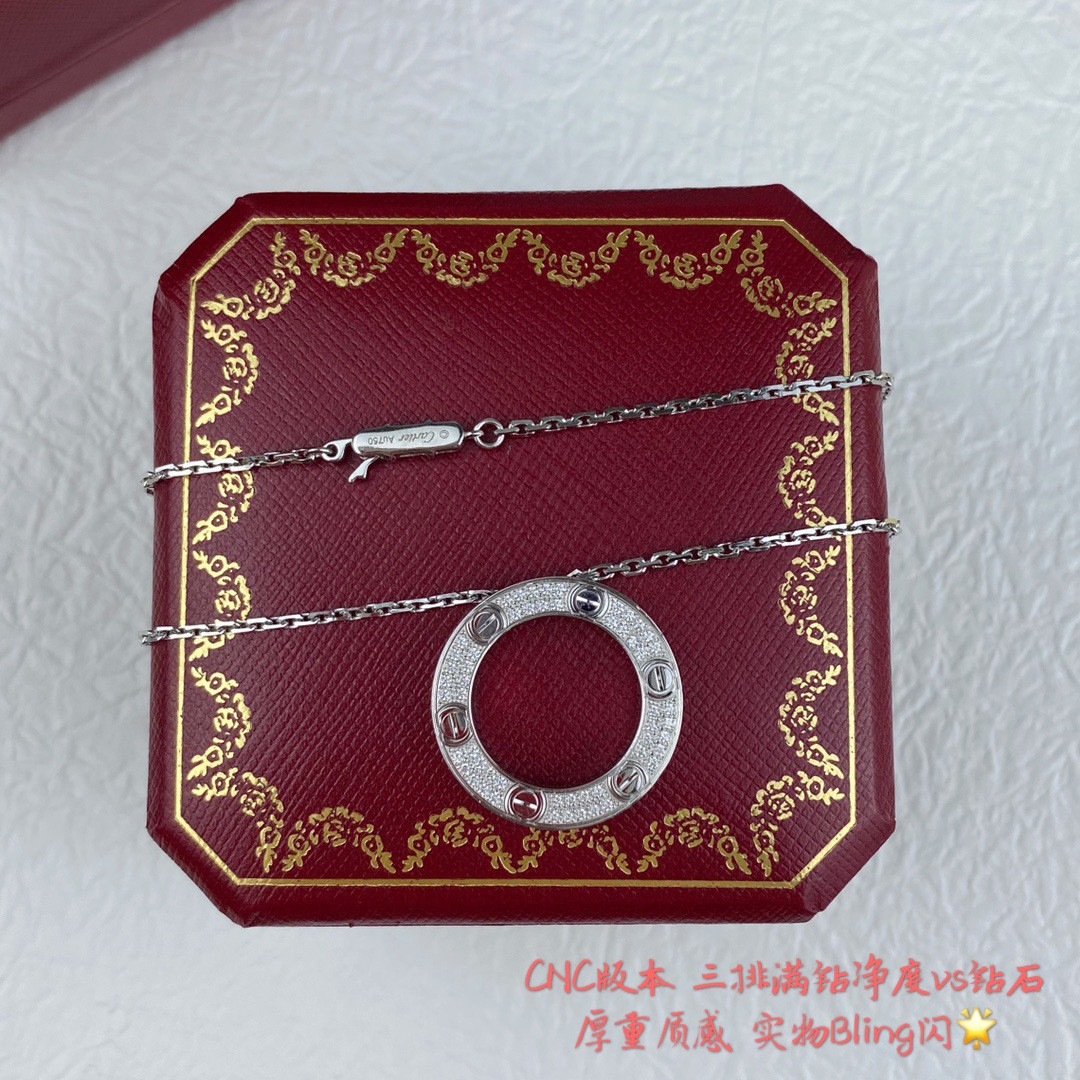 ca*t*er double-sided fully Di*m*nd-encrusted coin necklace