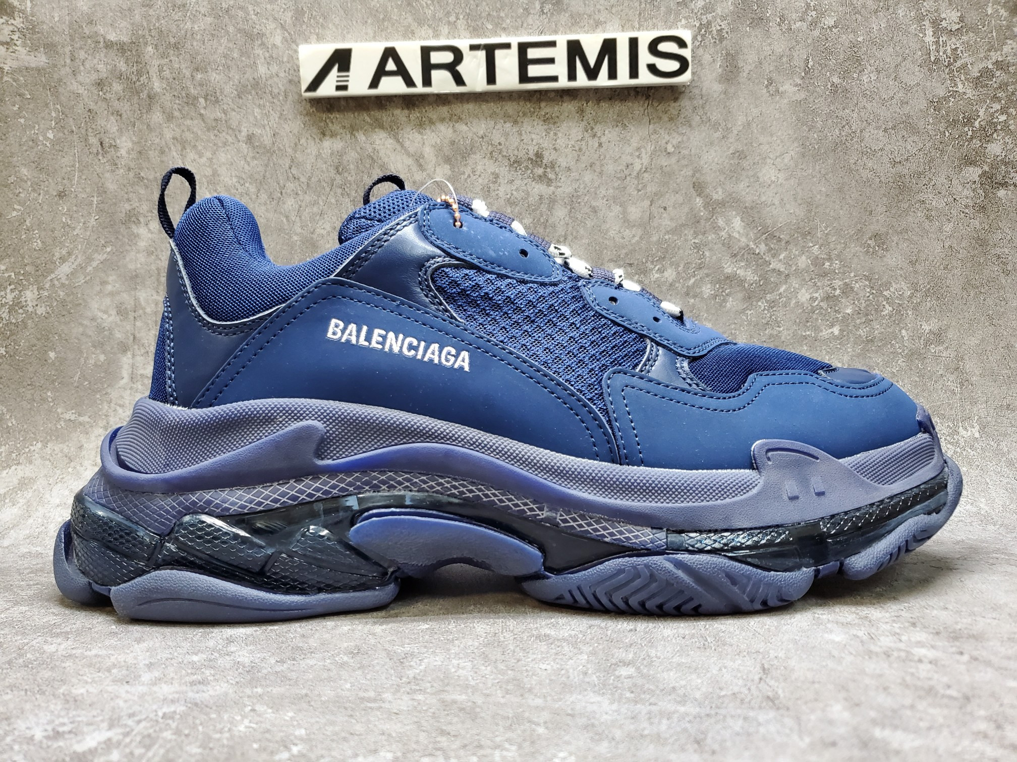 Balenciga Triple S Clear Sole Navy