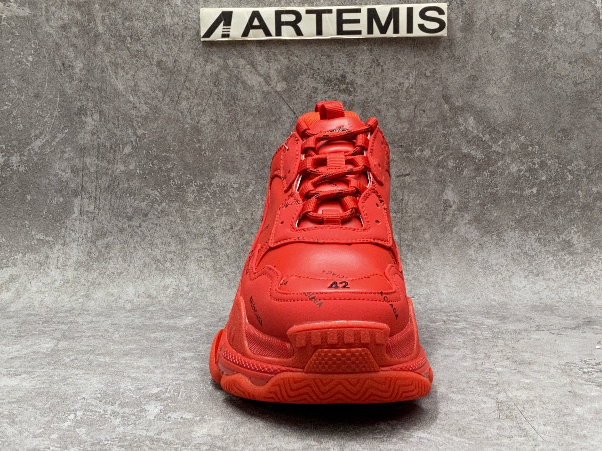 Balenciga Triple S Allover Logo Red