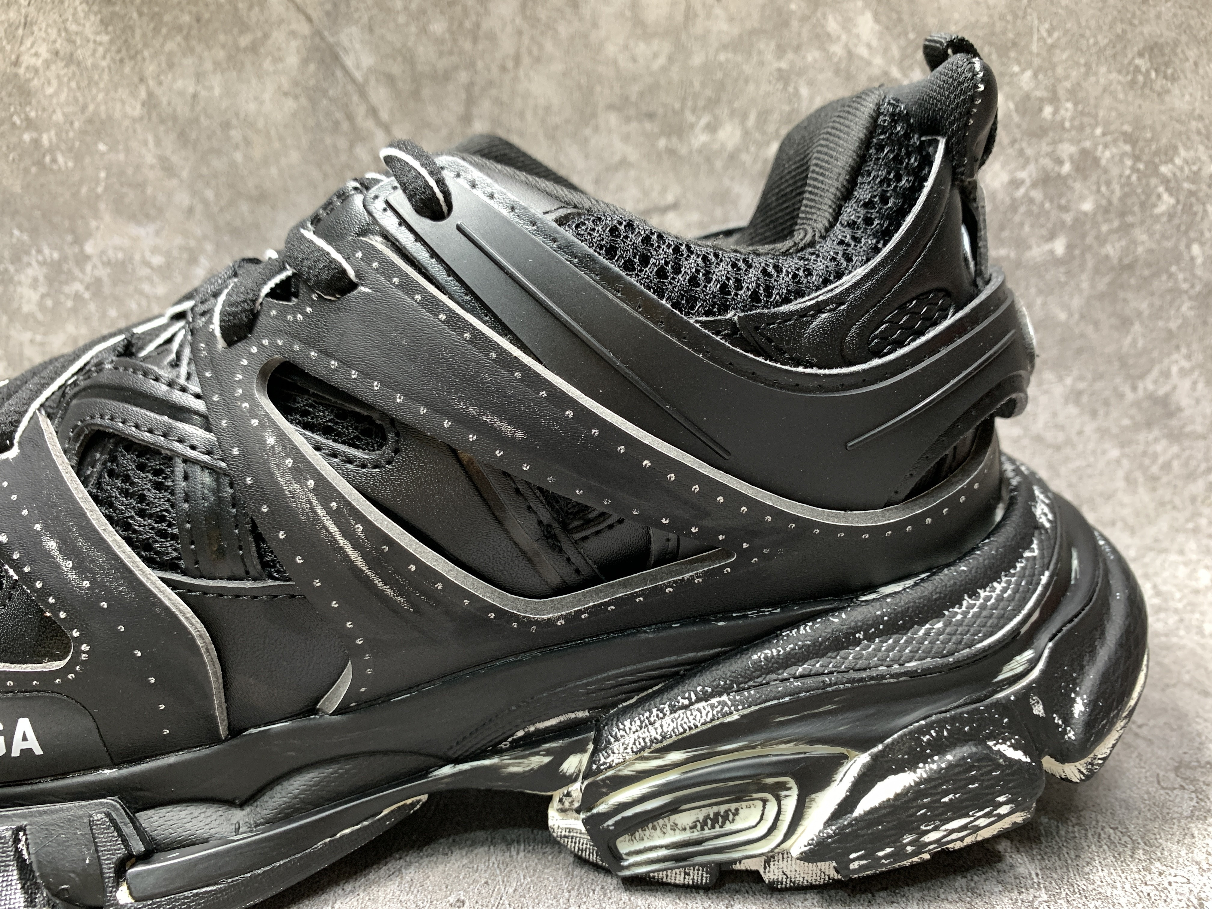 Balenciga Black Faded Track Sneakers