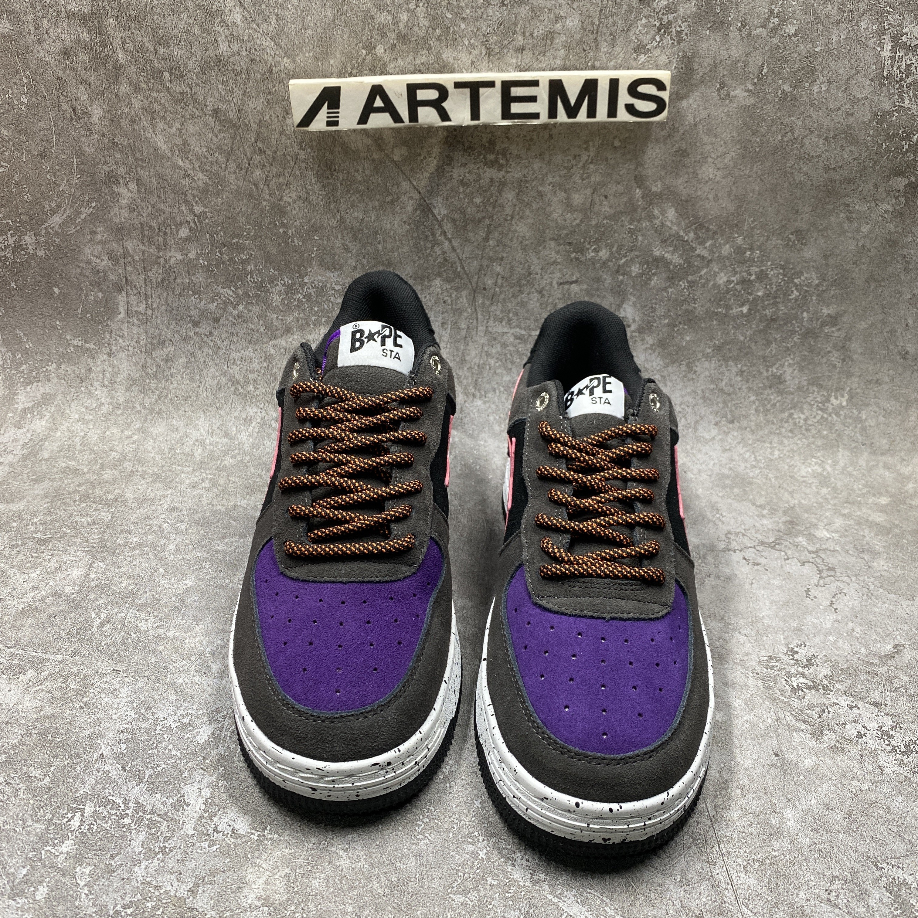 BP Sta Black Grey Pink Suede