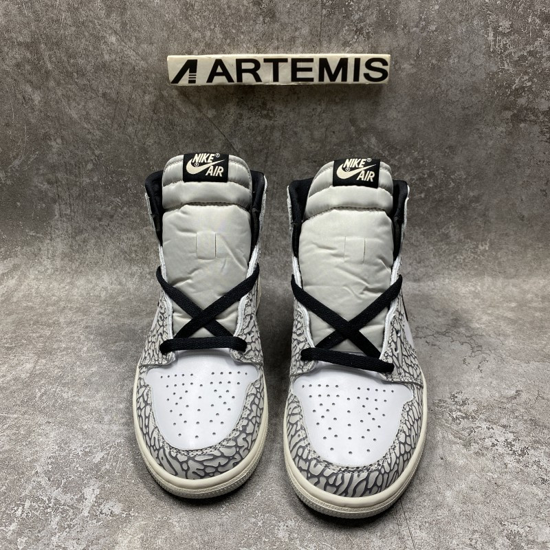 Air Jordan 1 Retro High Elephant Print White Cement