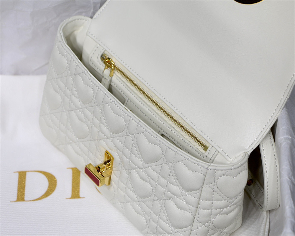 small D*or caro bag amour ivory 20 x 12 x 7 cm