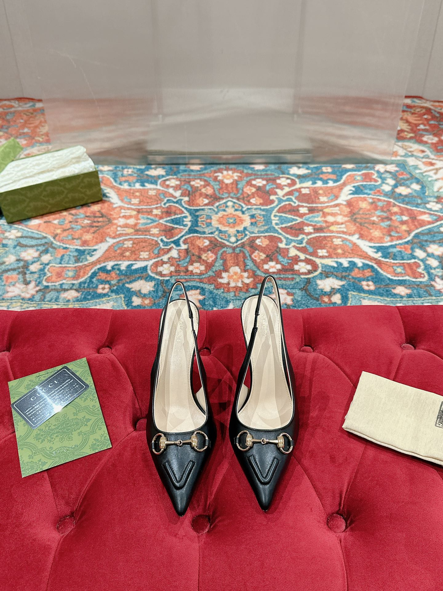 ua G*u*i horsebit slingback pump high heel