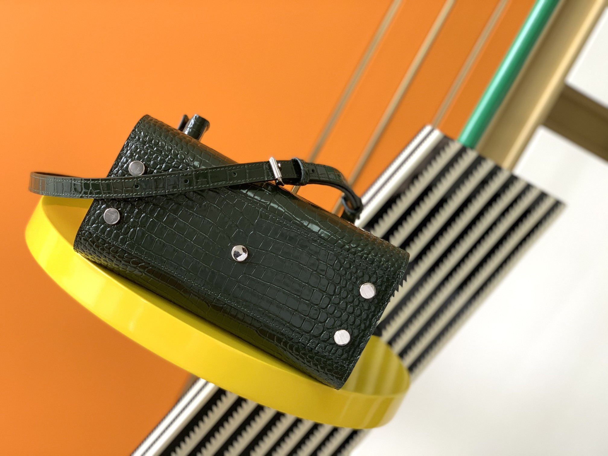 Y*L sac de jour in crocodile embossed leather - nano 22x18x10.5cm