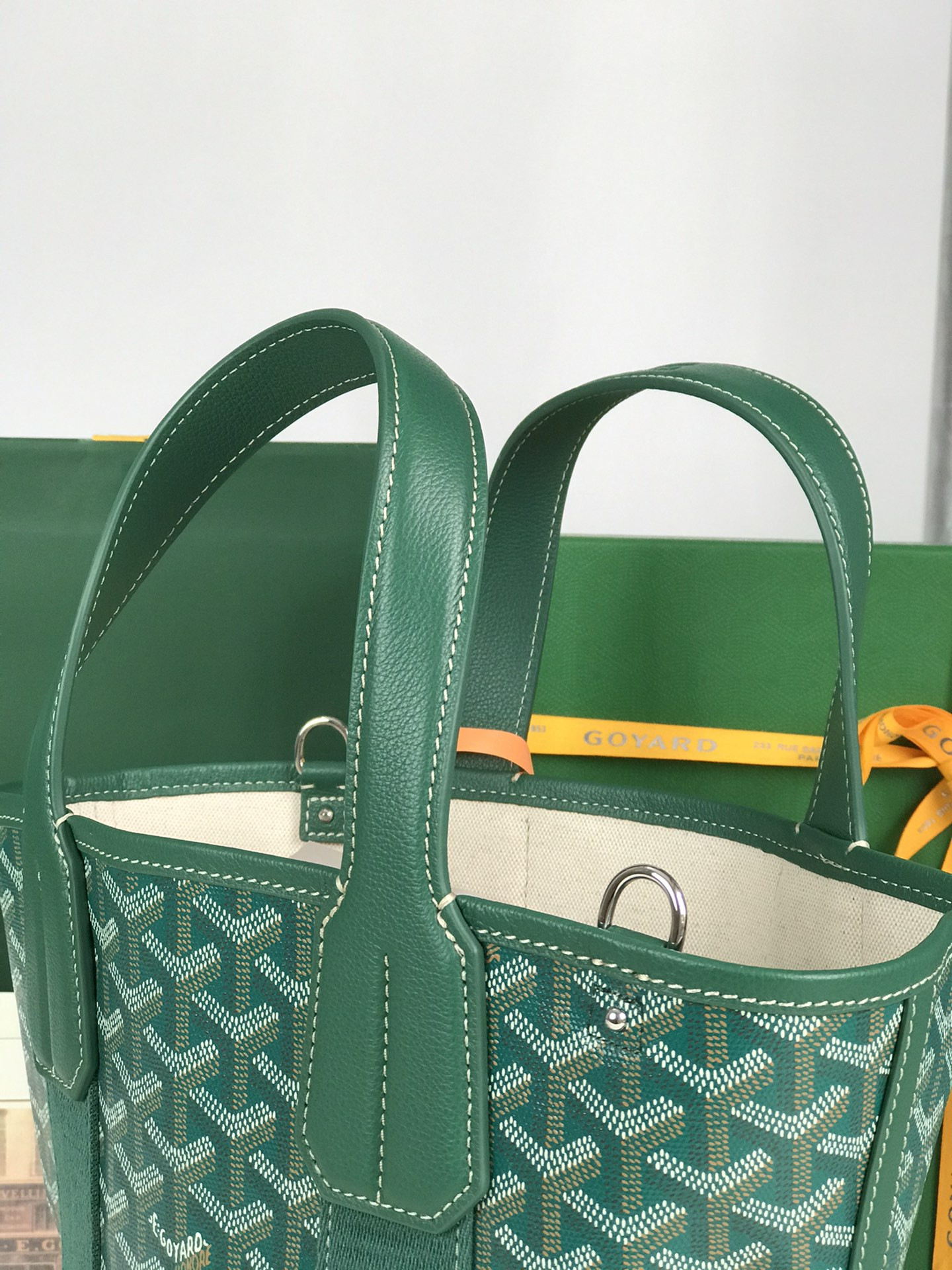 Go*ard Go*ardine belharra pm coral tote palladium hardware 18x14x23cm