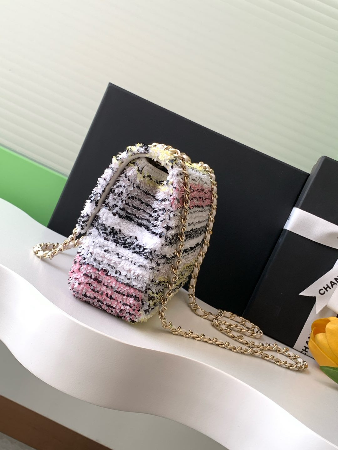 Ch*el flap bag 14x21x8cm