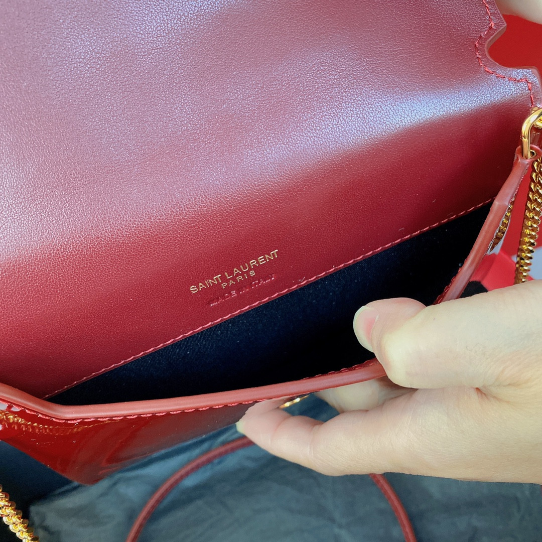 Y*L monogram phone holder with strap (patent leather) 18 x 11 x 2.5 cm